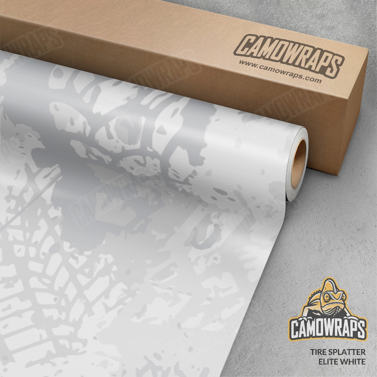 Tire Splatter Elite White Camo Vinyl Wrap