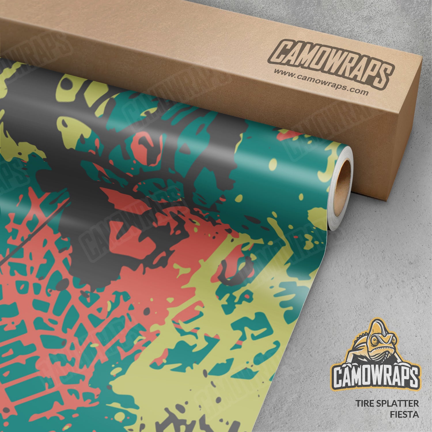 Tire Splatter Fiesta Camo Vinyl Wrap