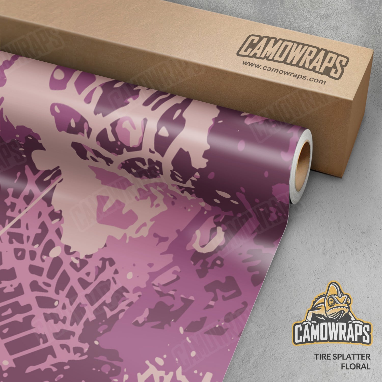 Tire Splatter Floral Camo Vinyl Wrap