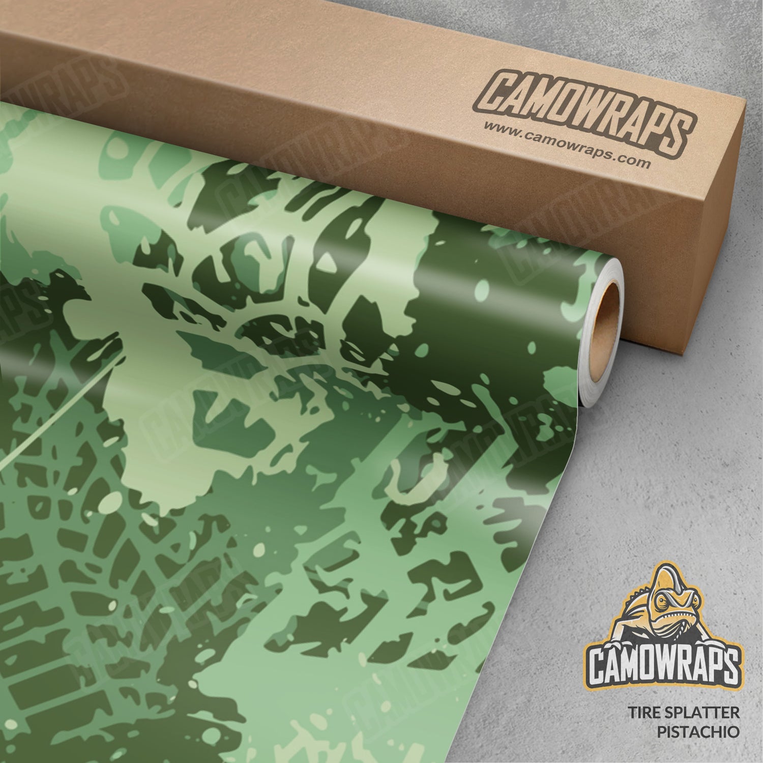 Tire Splatter Pistachio Camo Vinyl Wrap