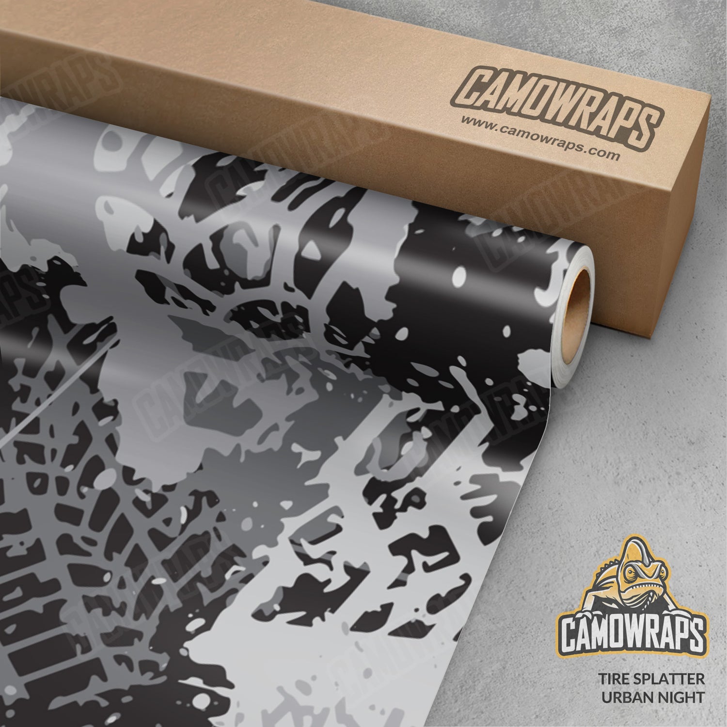 Tire Splatter Urban Night Camo Vinyl Wrap