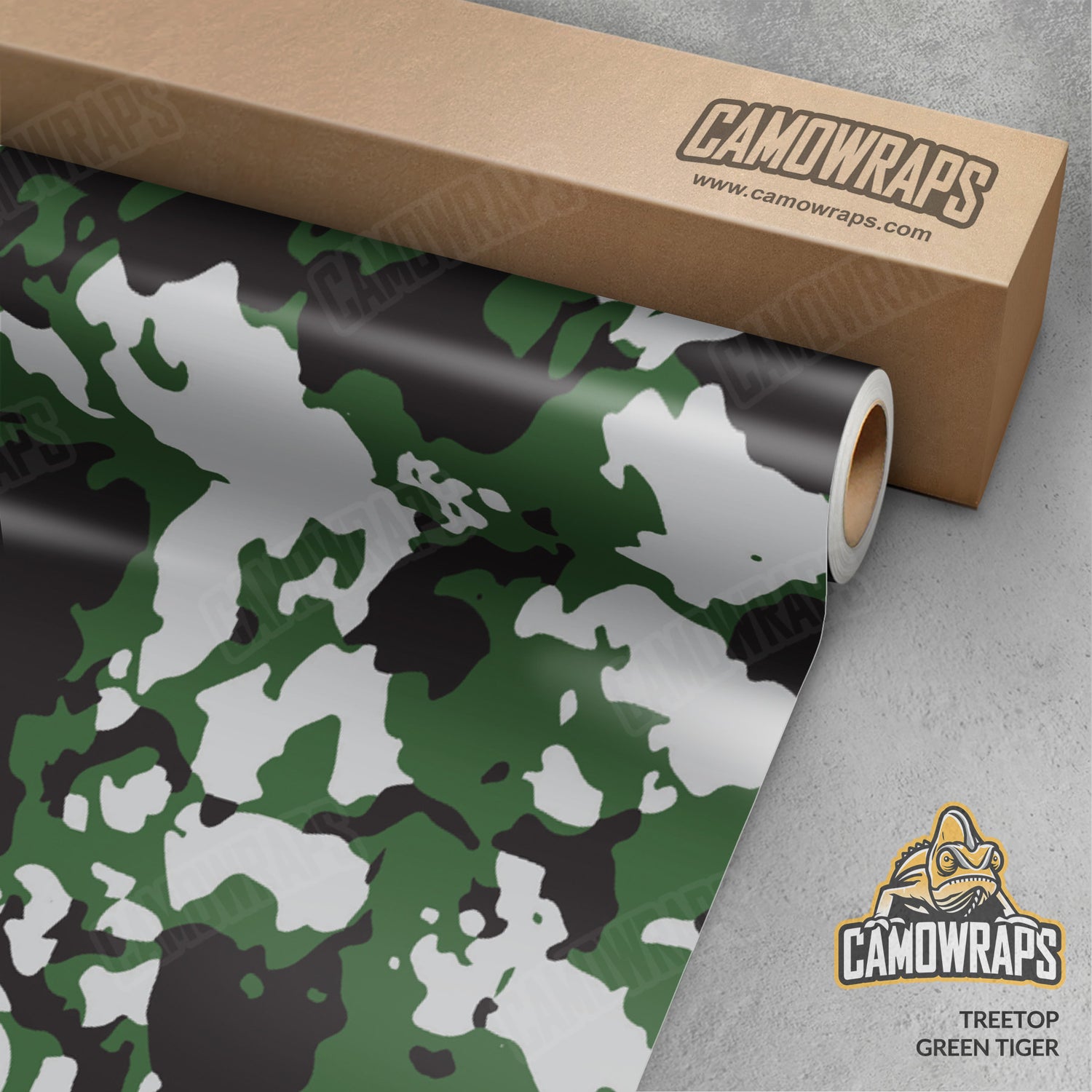 Treetop Green Tiger Camo Vinyl Wrap