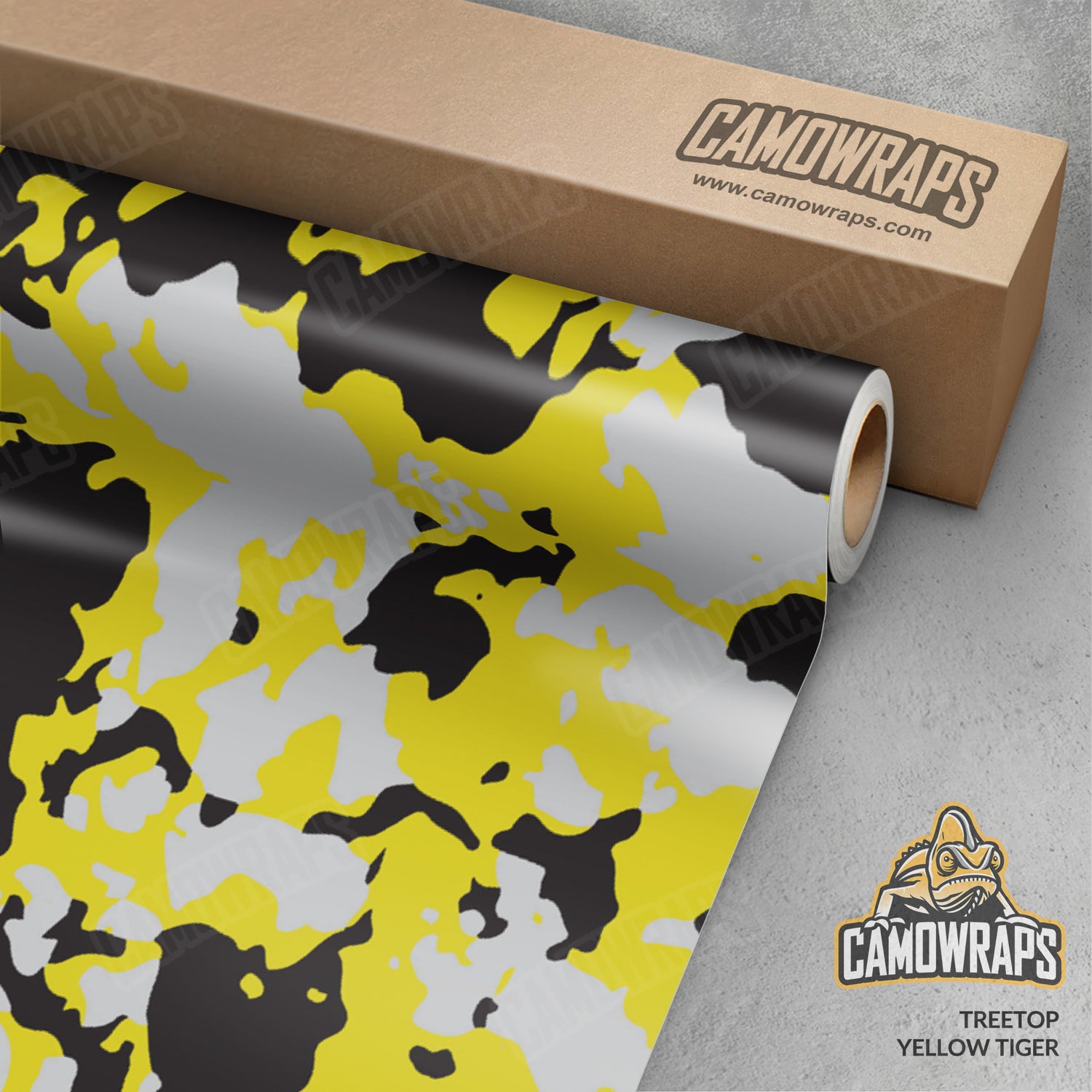 Treetop Yellow Tiger Camo Vinyl Wrap