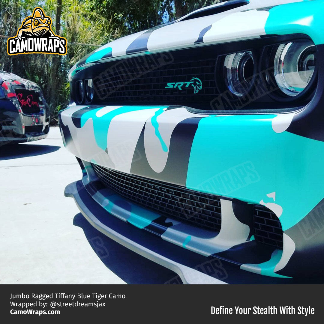 tiffany blue camo challenger wrap