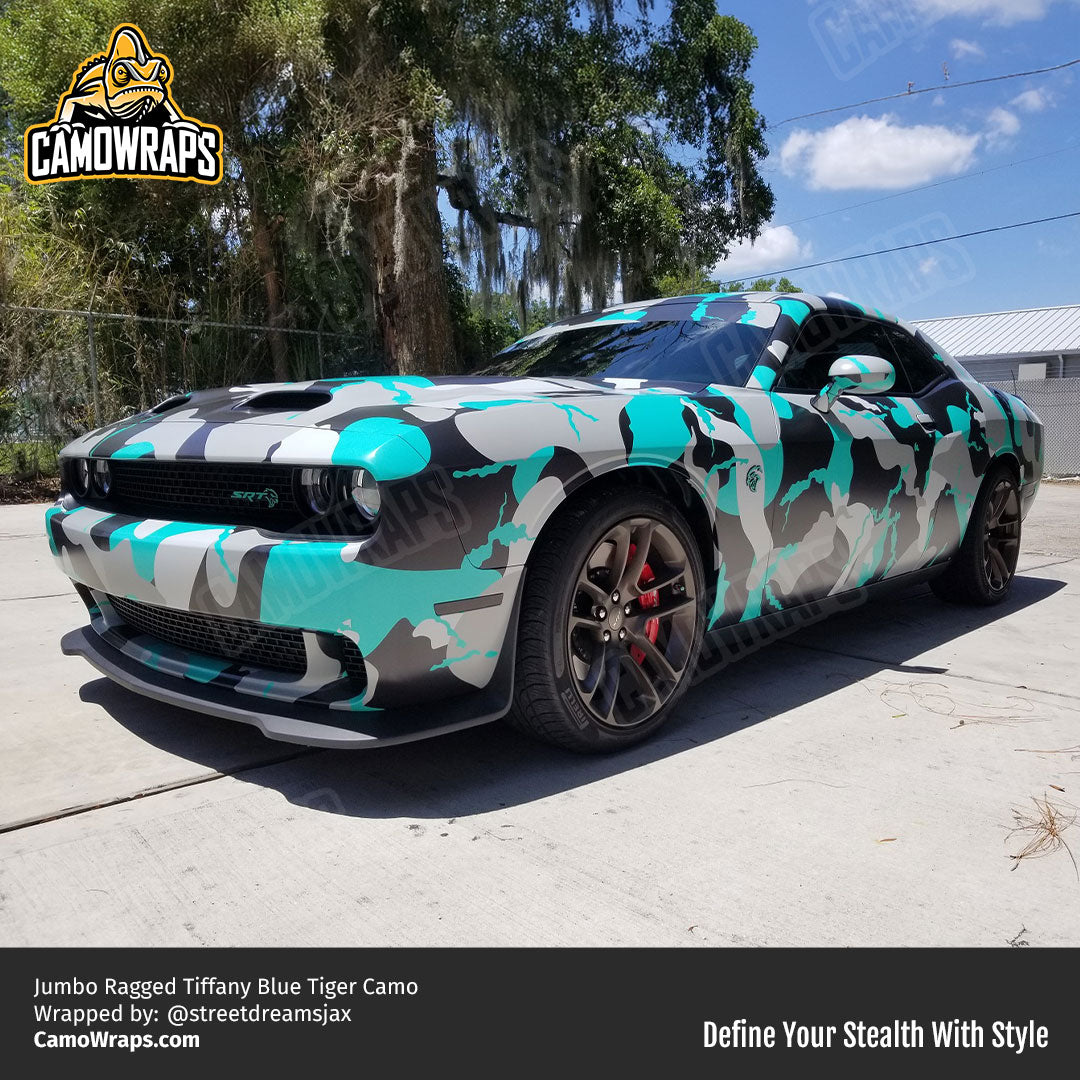 tiffany blue camo challenger wrap