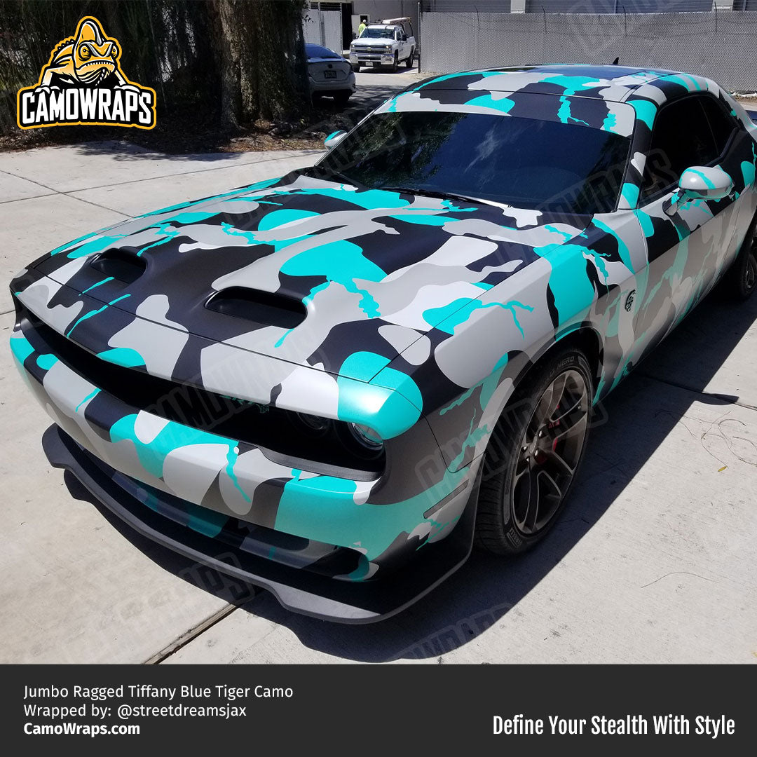 tiffany blue camo challenger wrap