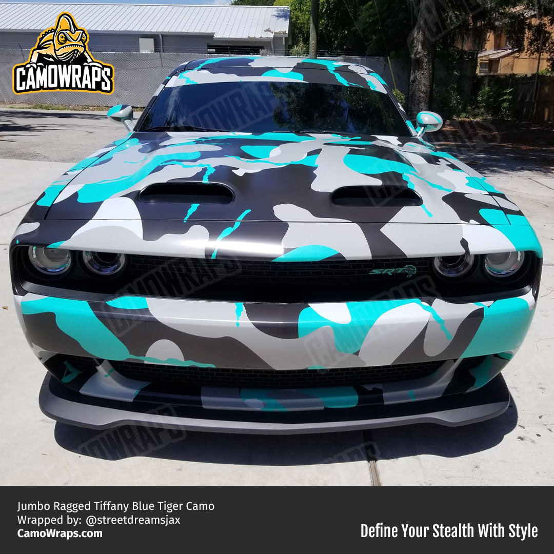 tiffany blue camo challenger wrap