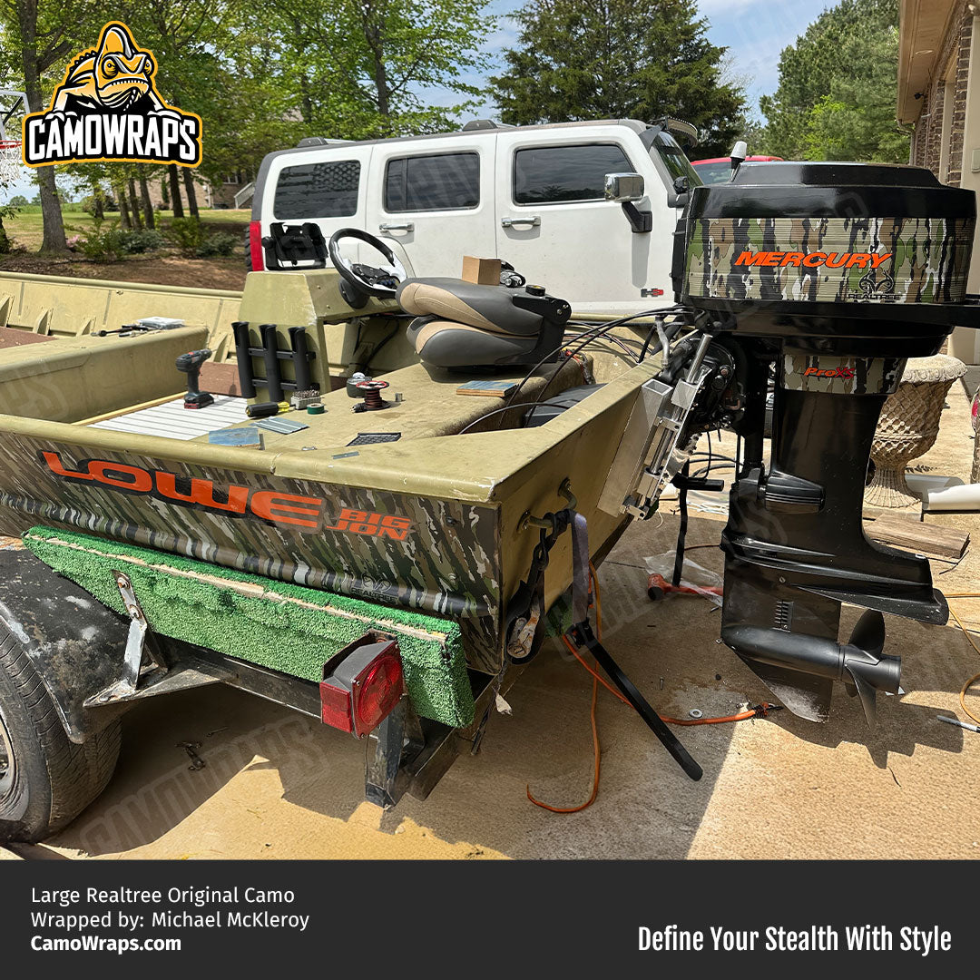 realtree camo boat wrap