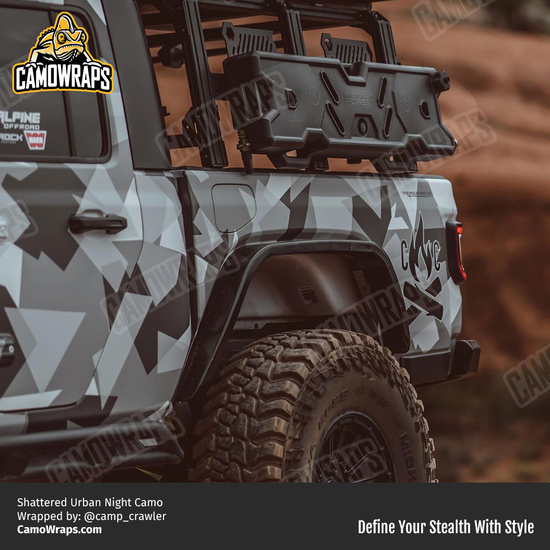 Shattered Urban Night Camo Jeep Gladiator Wrap