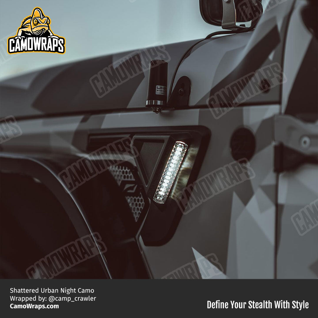 Shattered Urban Night Camo Jeep Gladiator Wrap