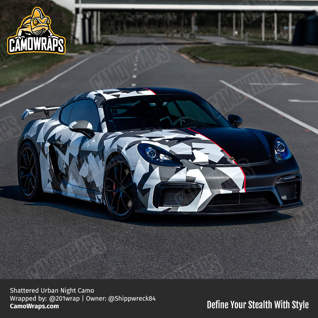 shattered camo porsche wrap