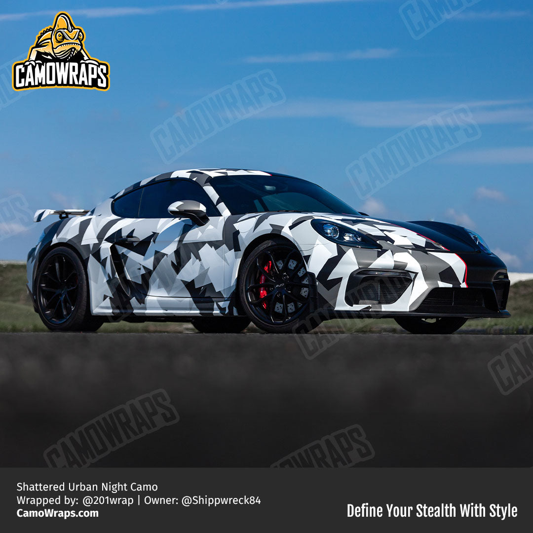 shattered camo porsche wrap