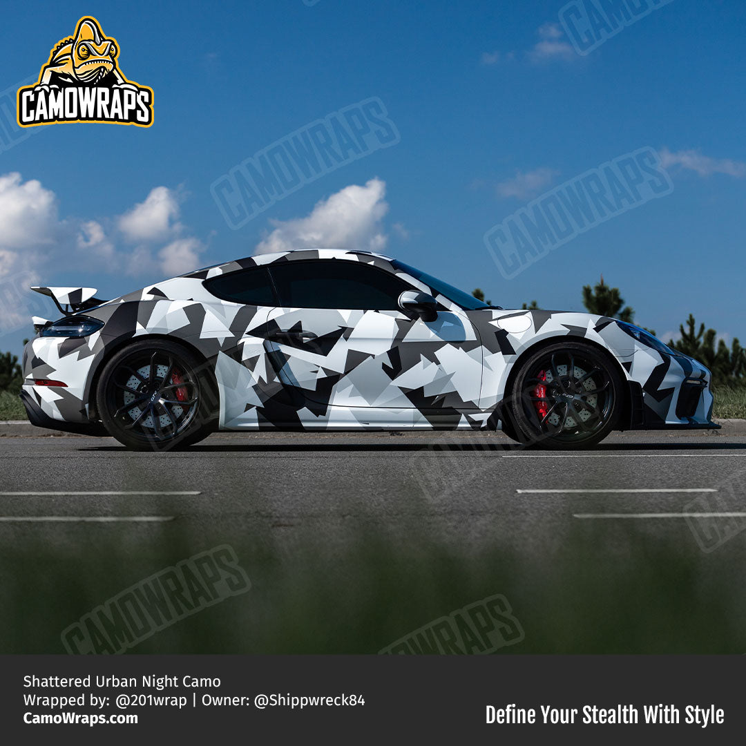 shattered camo porsche wrap