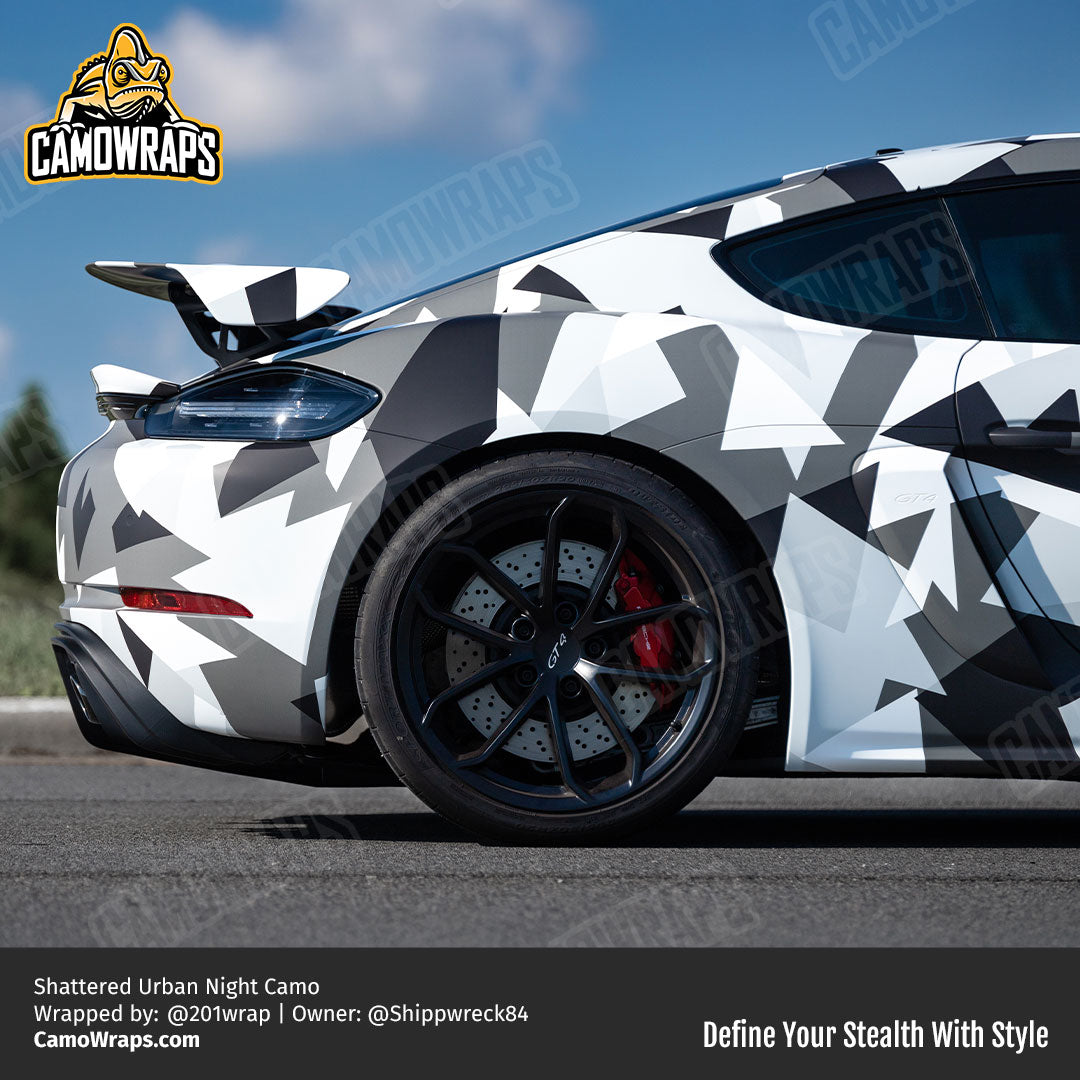 shattered camo porsche wrap