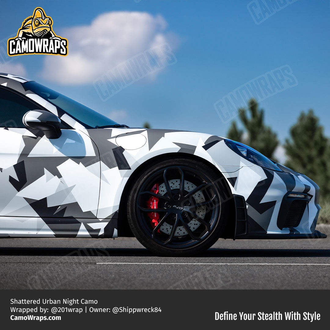 shattered camo porsche wrap