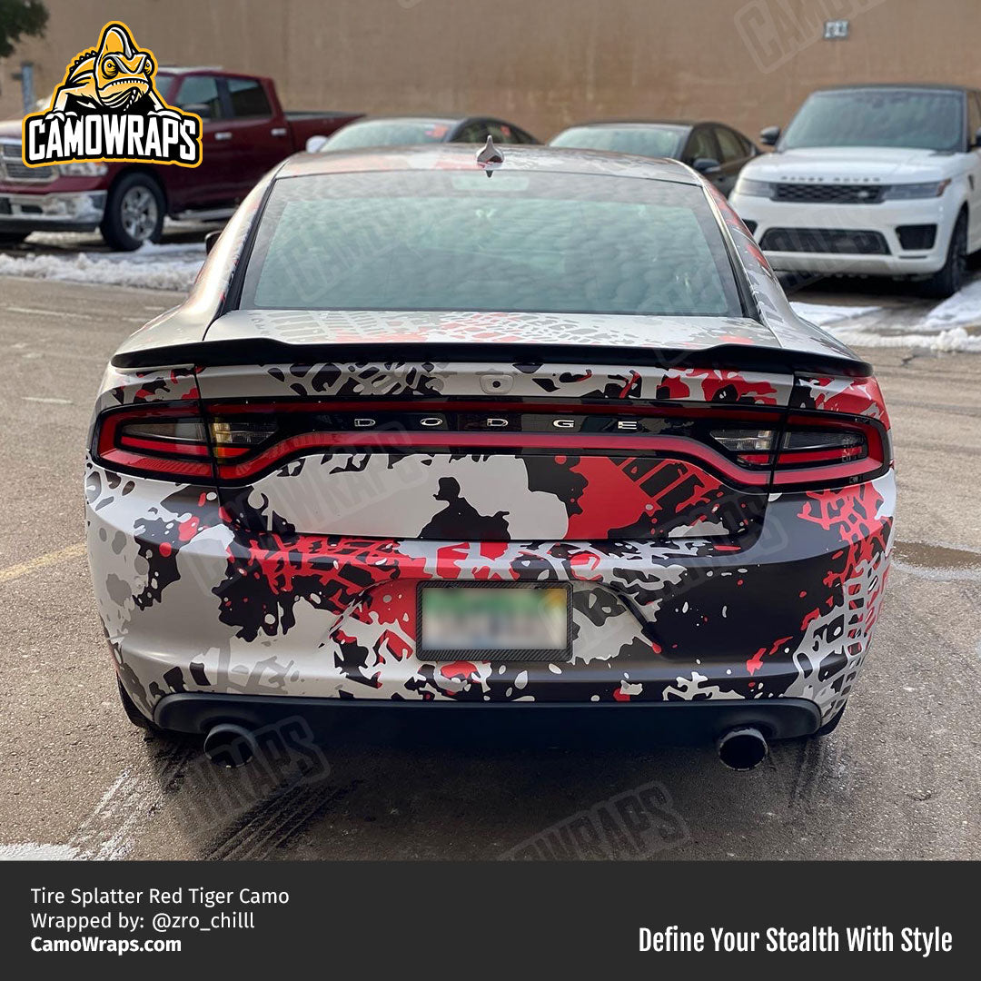 red tire splatter camo charger wrap