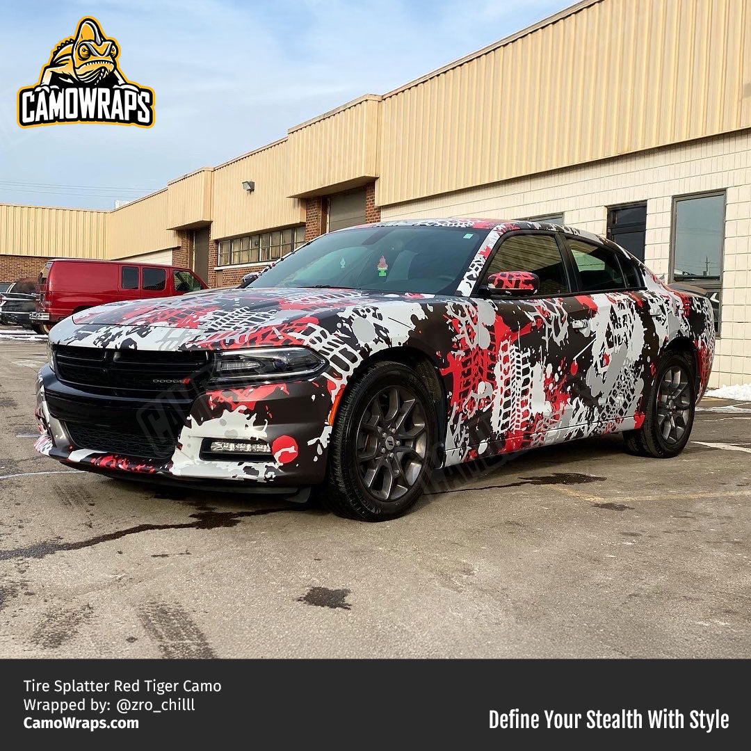 red tire splatter camo charger wrap