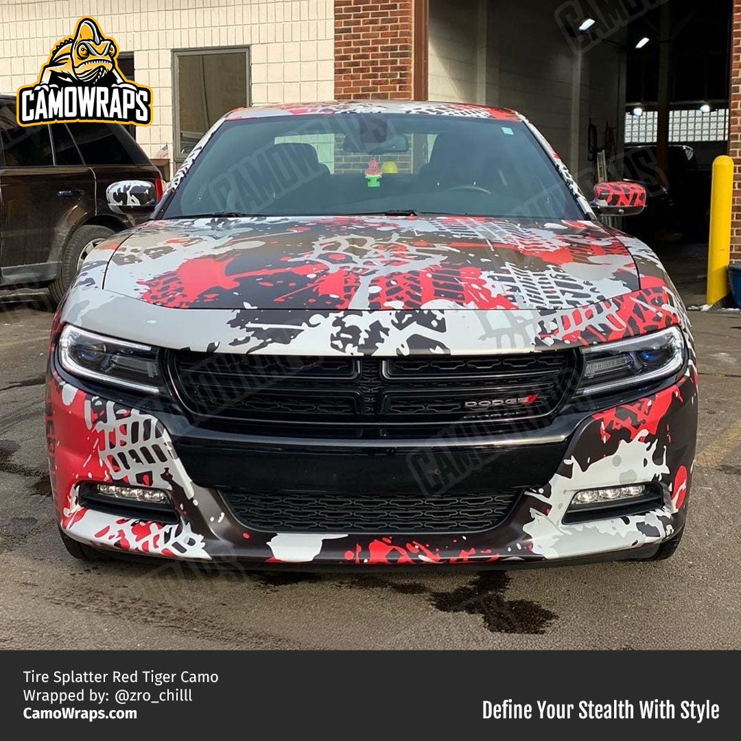 red tire splatter camo charger wrap