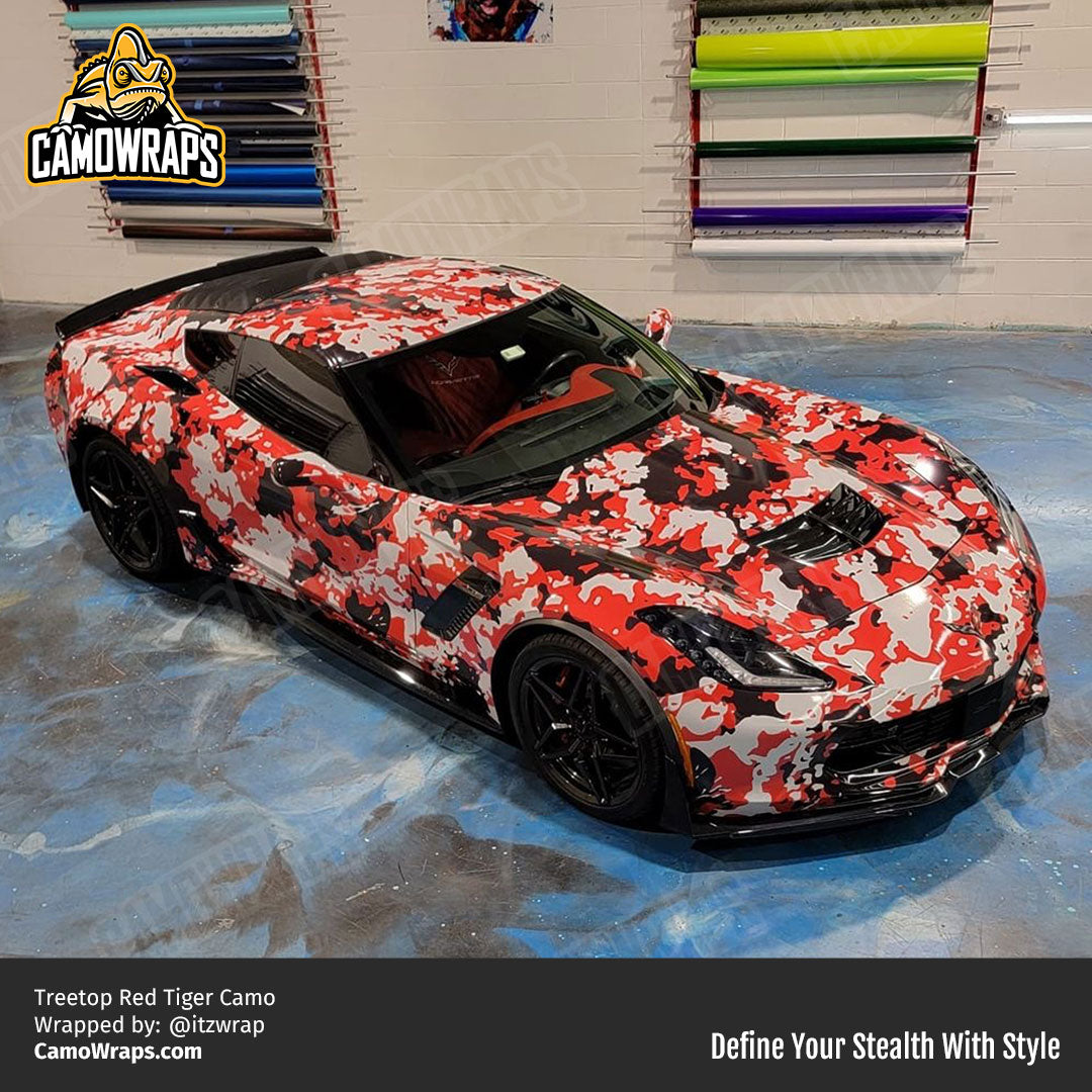 red camo corvette wrap