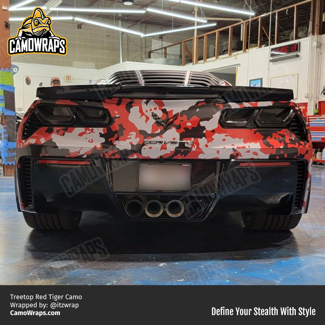red camo corvette wrap