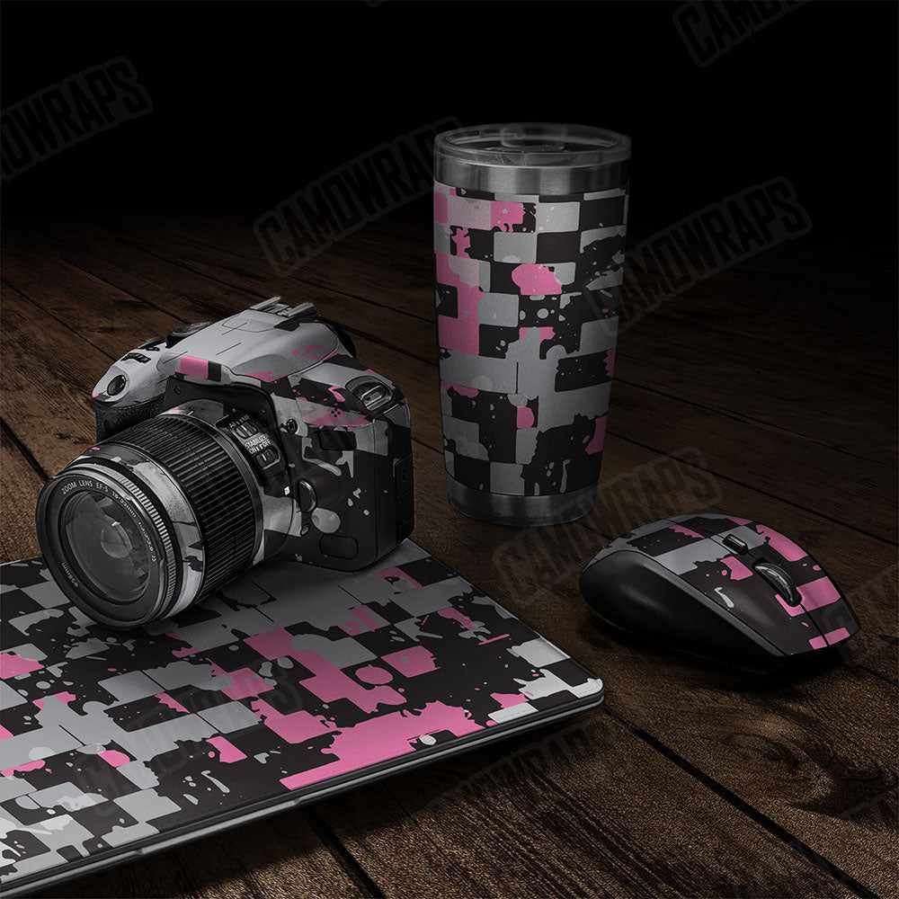 Broken Plaid Pink Tiger Gear Skin Vinyl Wrap