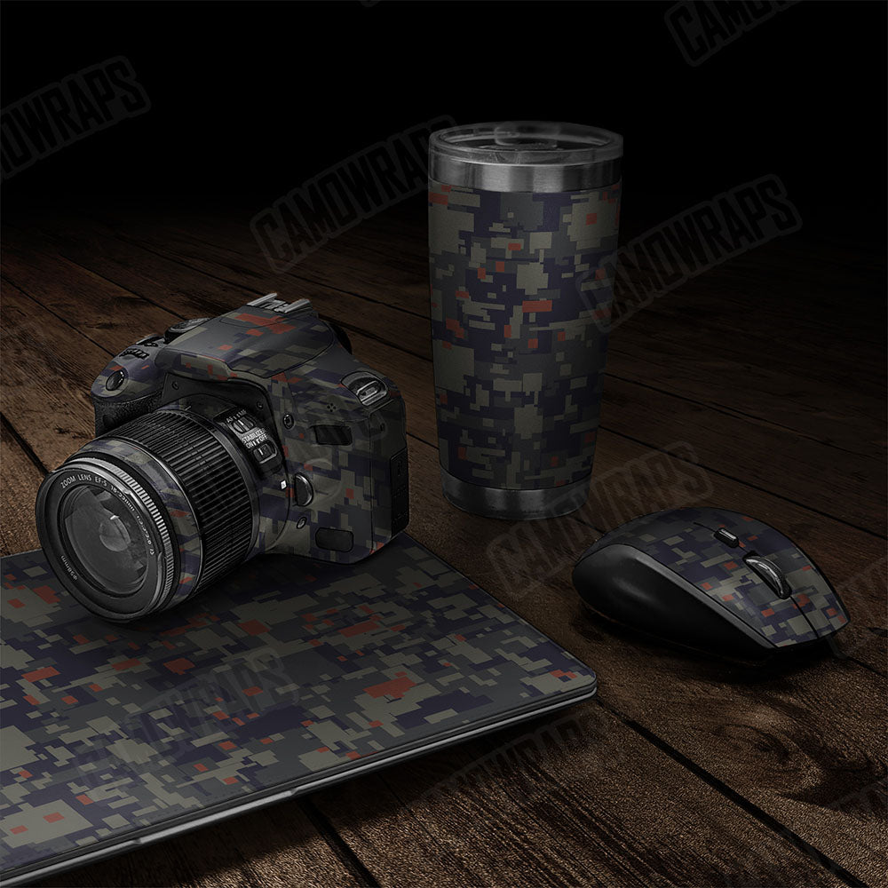 Digital Blue Copper Gear Skin Vinyl Wrap