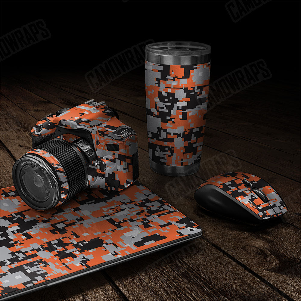 Digital Orange Tiger Gear Skin Vinyl Wrap