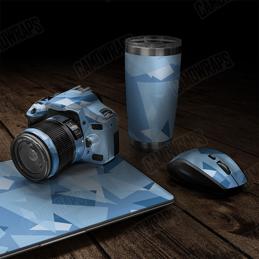 Shattered Cool Blue Gear Skin Vinyl Wrap