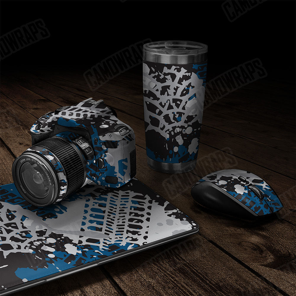 Tire Splatter Blue Tiger Gear Skin Vinyl Wrap