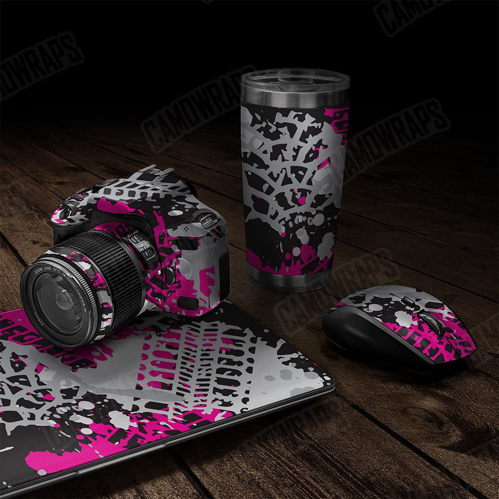 Tire Splatter Magenta Tiger Gear Skin Vinyl Wrap