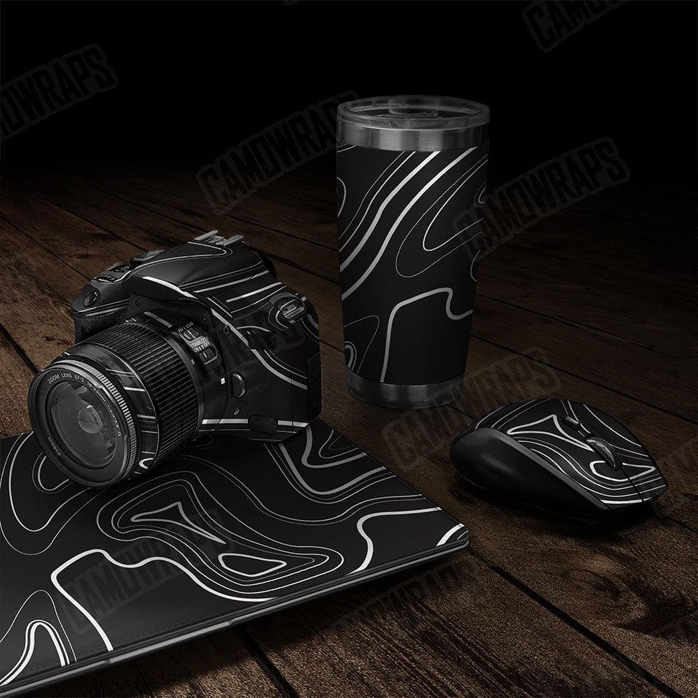 Topographic Black Gear Skin Vinyl Wrap