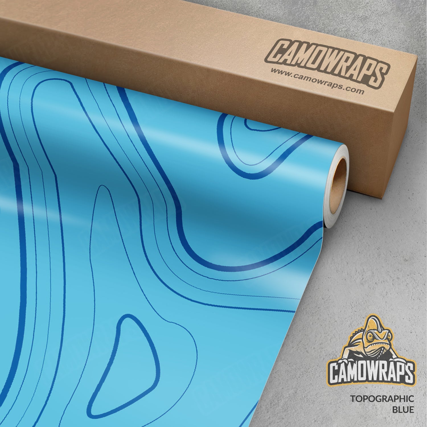 Topographic Blue Vinyl Wrap