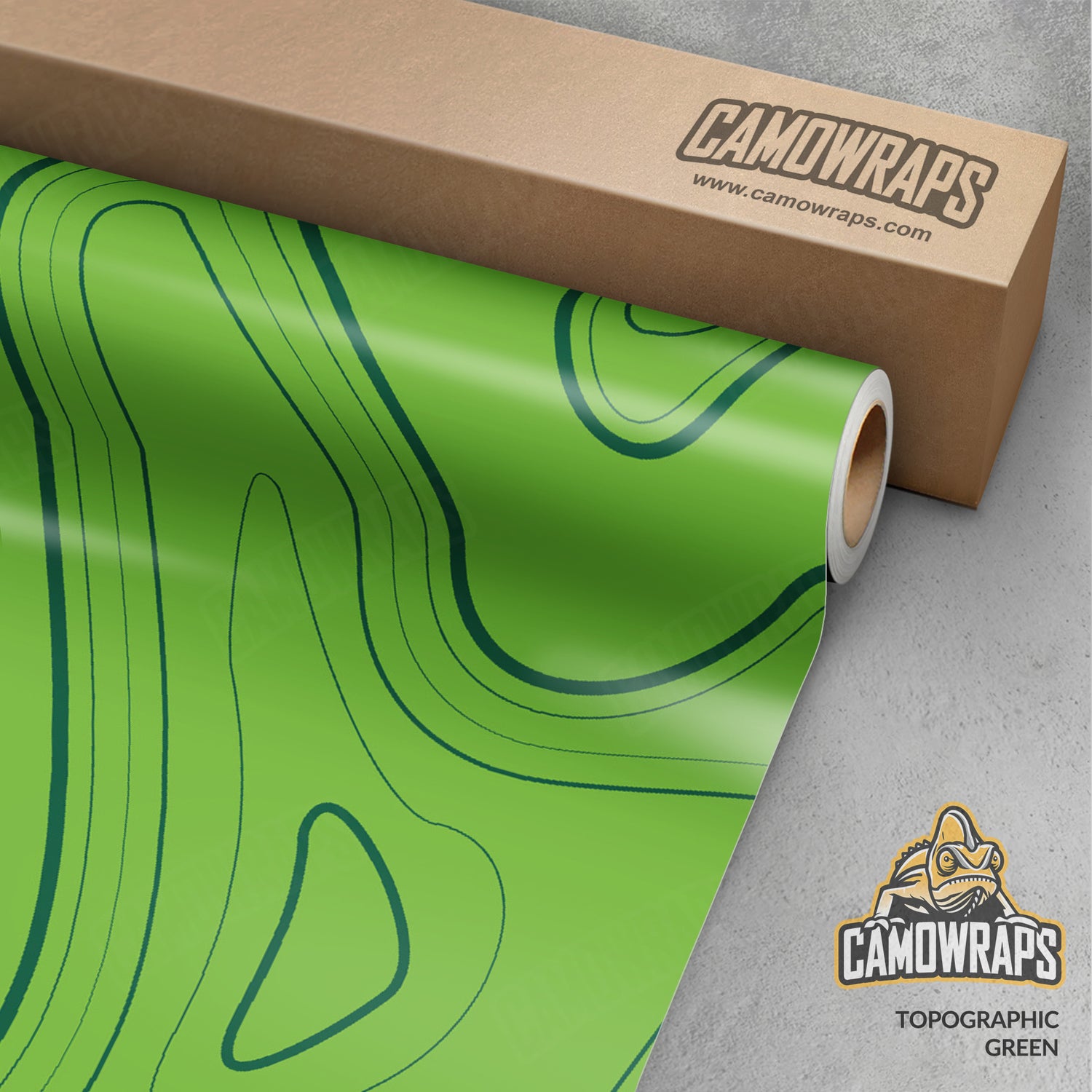 Topographic Green Vinyl Wrap