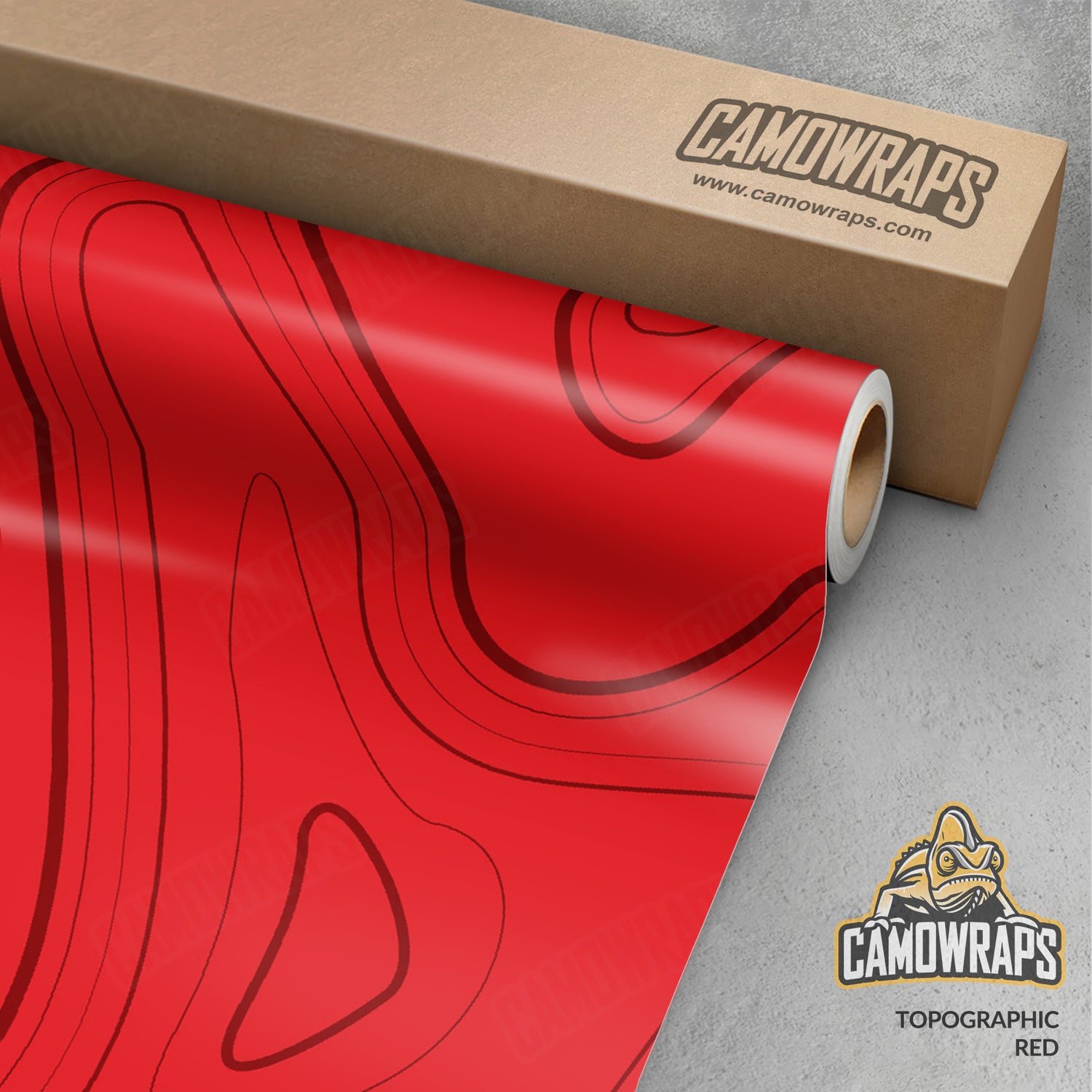 Topographic Red Vinyl Wrap