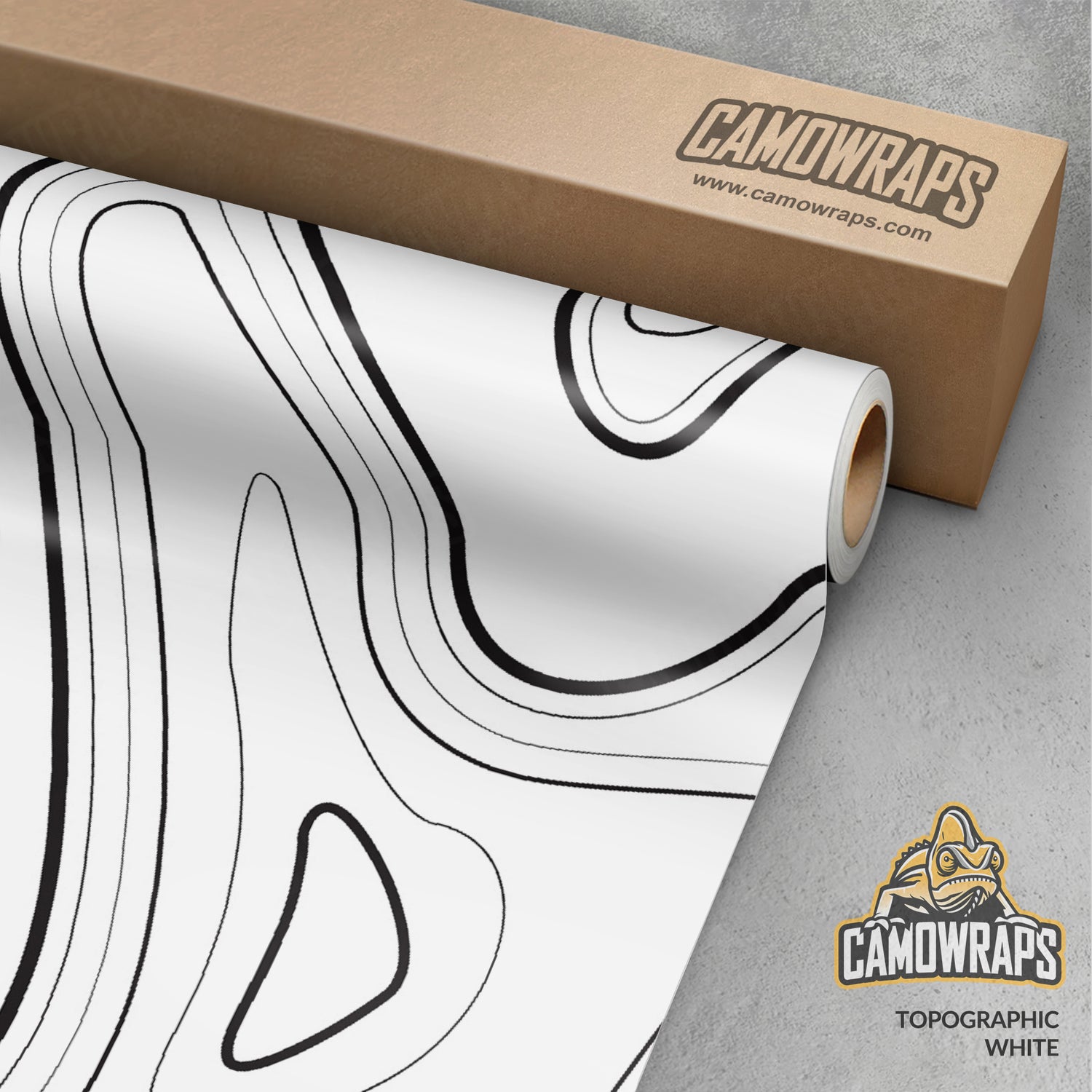 Topographic White Vinyl Wrap