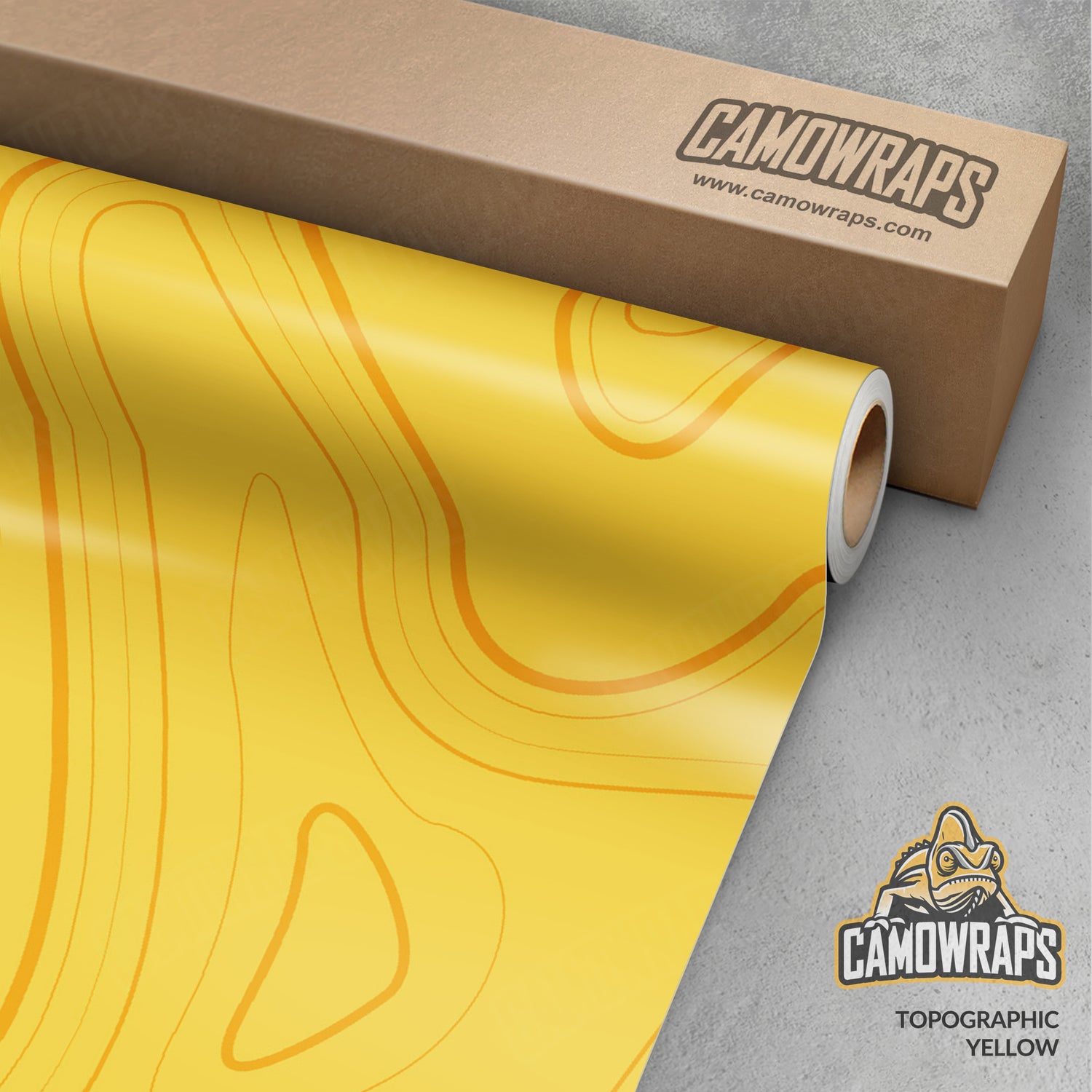 Topographic Yellow Vinyl Wrap