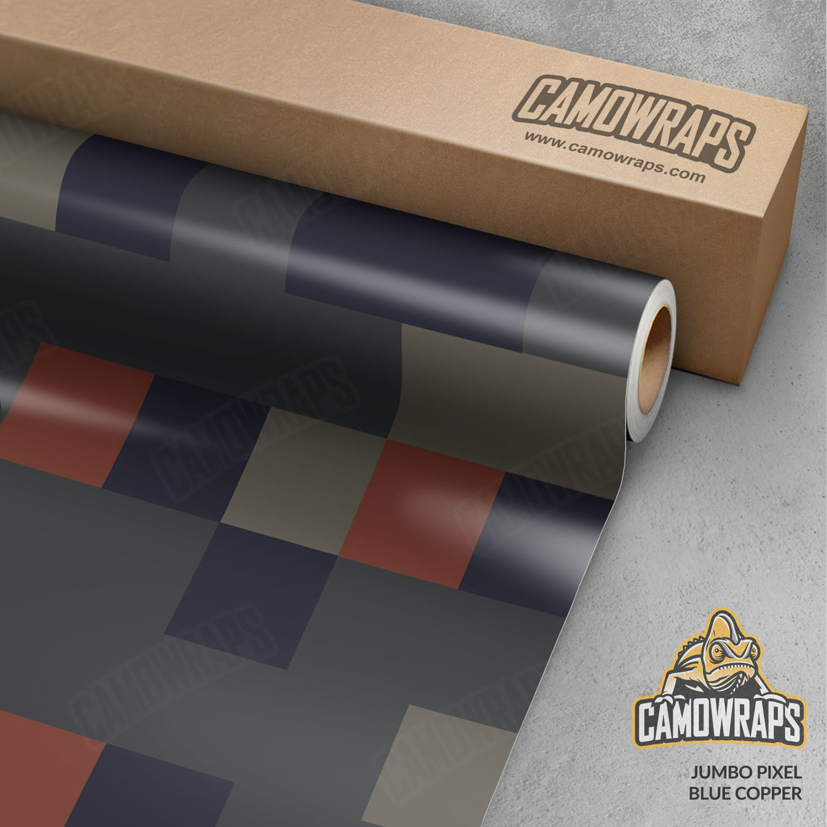 Pixel Blue Copper Gun Skin Vinyl Wrap