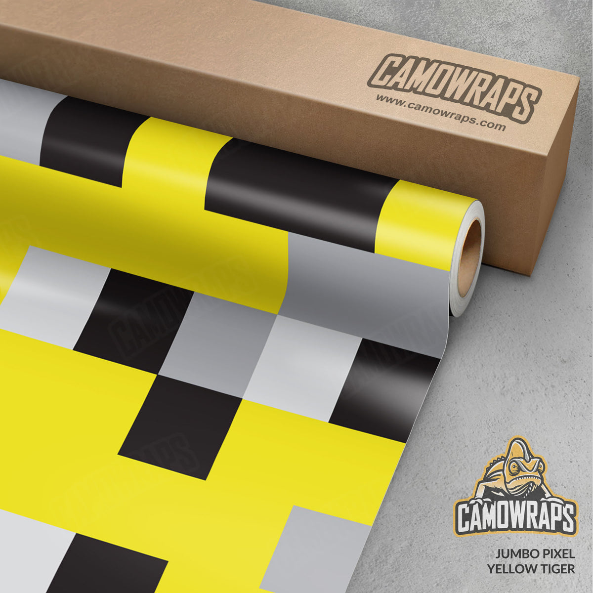 Pixel Yellow Tiger Gun Skin Vinyl Wrap