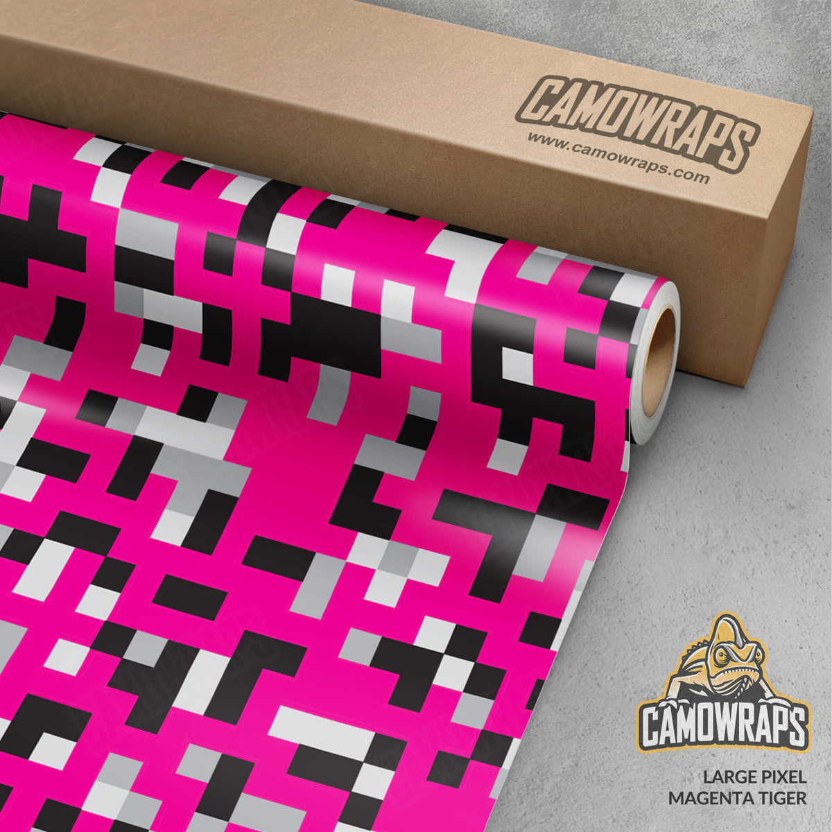 Pixel Magenta Tiger Gun Skin Vinyl Wrap