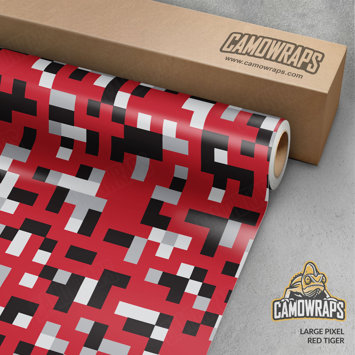 Pixel Red Tiger Gun Skin Vinyl Wrap