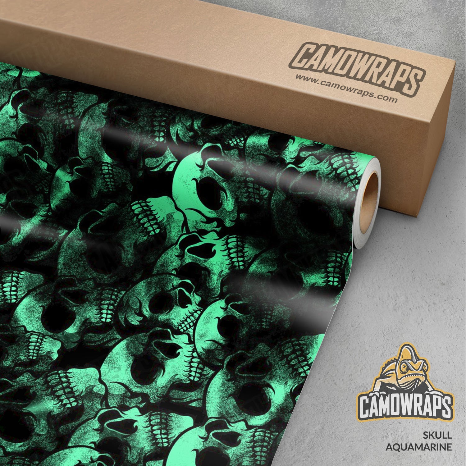 Skull Aquamarine Gun Skin Vinyl Wrap