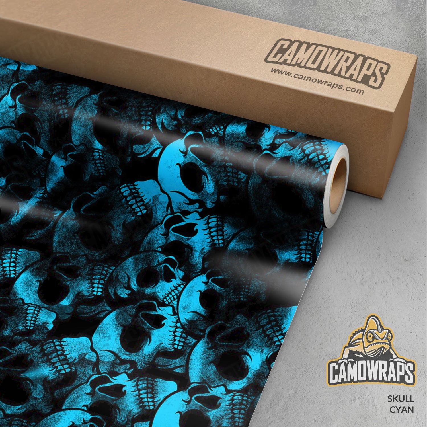 Skull Cyan Gun Skin Vinyl Wrap