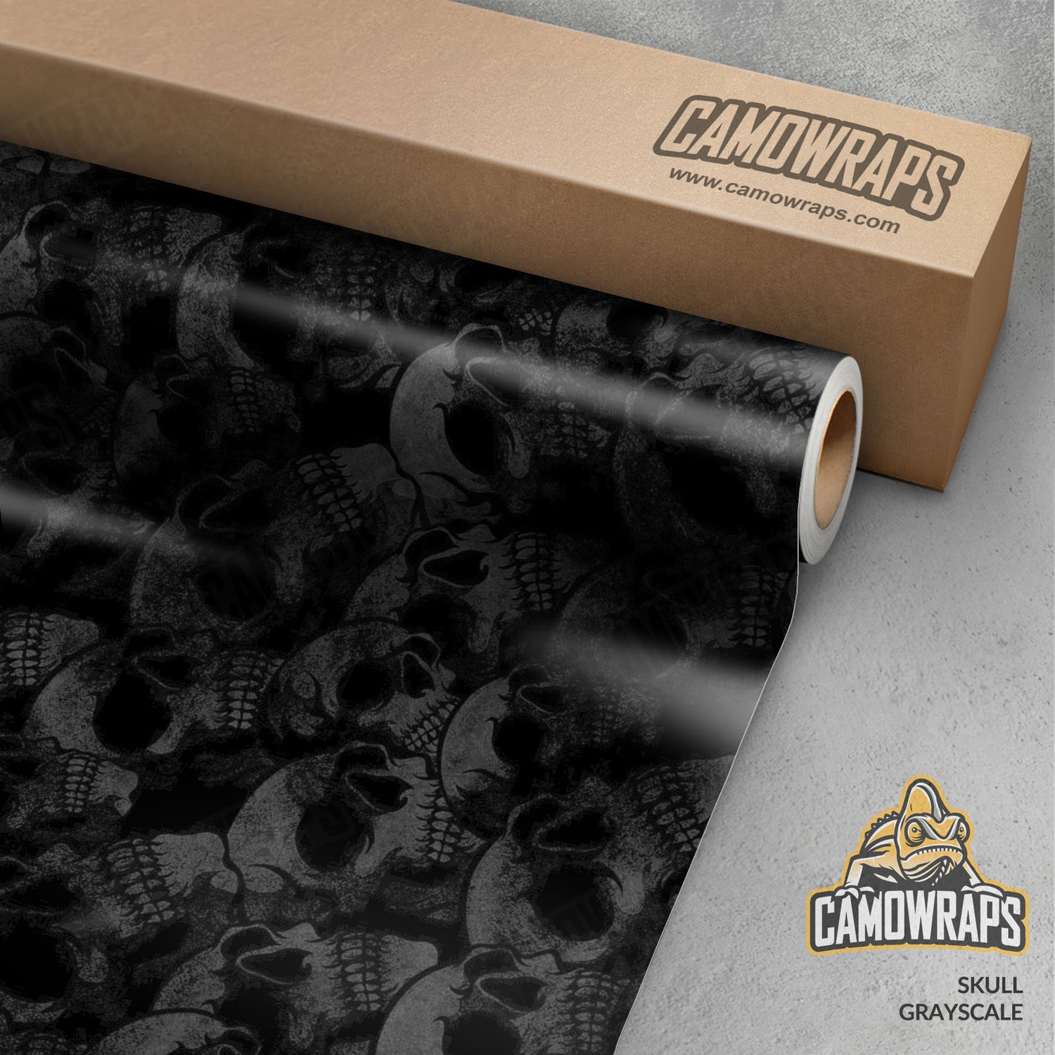 Skull Grayscale Gun Skin Vinyl Wrap