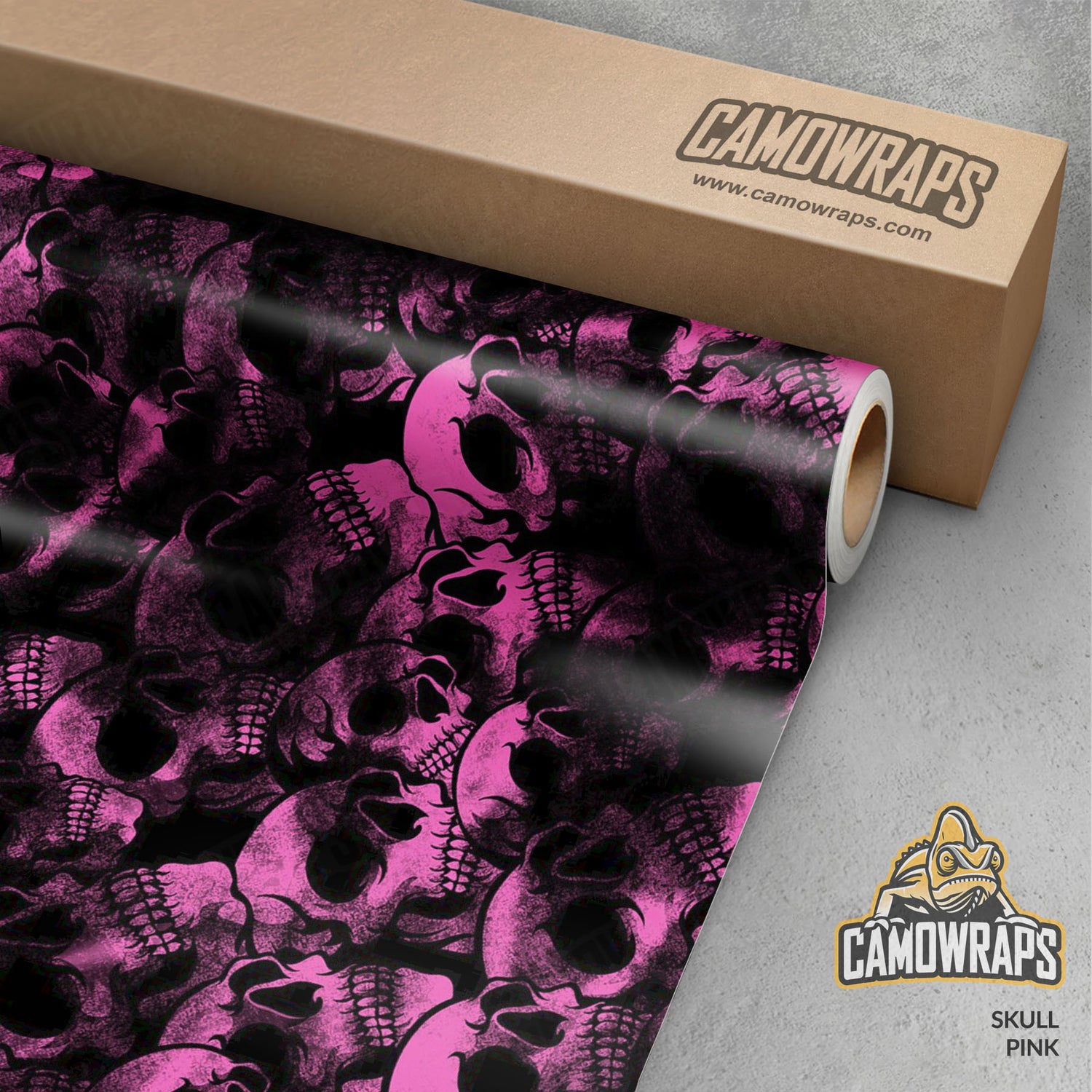 Skull Pink Gun Skin Vinyl Wrap