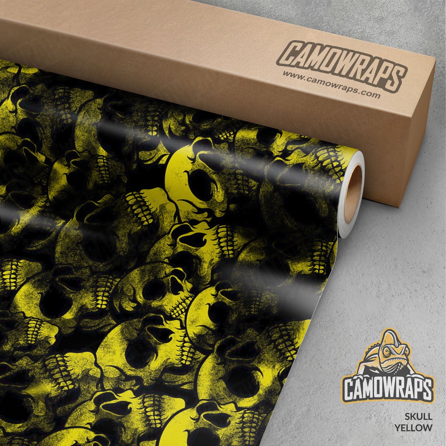 Skull Yellow Gun Skin Vinyl Wrap