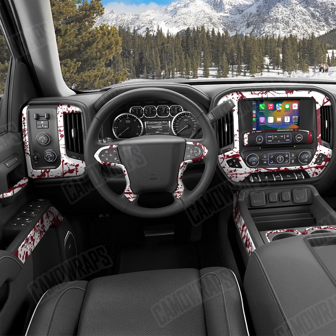 Bloodbath White Camo Car Interior Skin