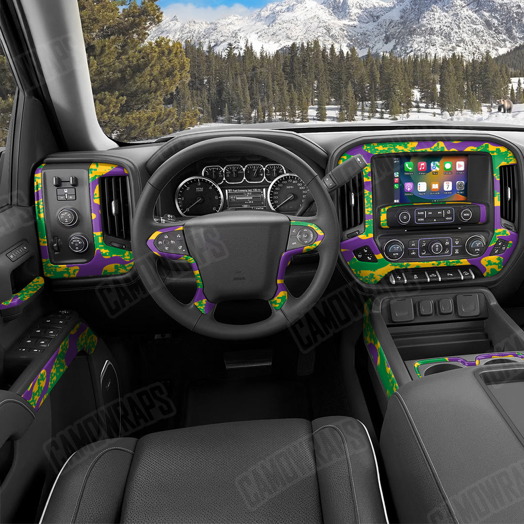 Compound Mardi Gras Camo Car Interior Skin