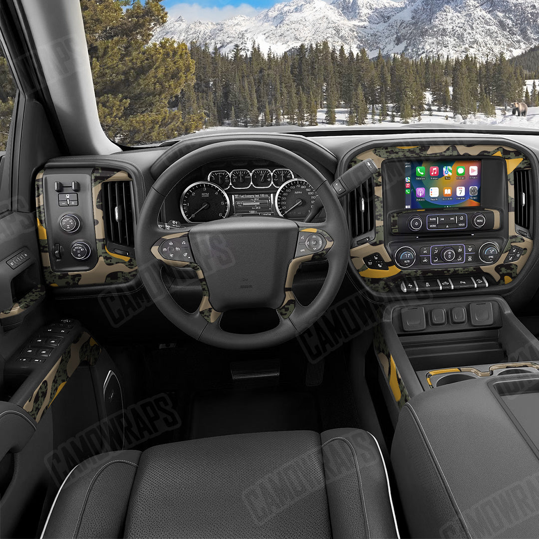 Compound Militant Yellow Camo Car Interior Skin