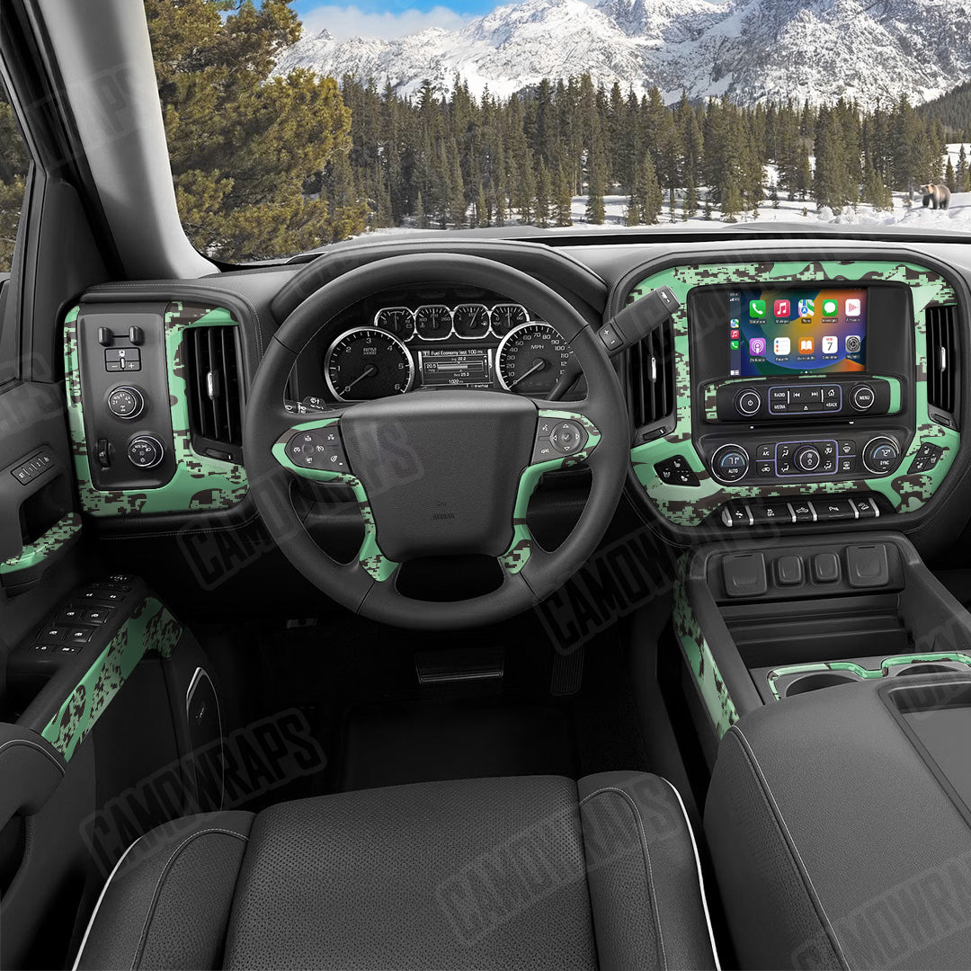 Compound Mint Chocolate Chip Camo Car Interior Skin