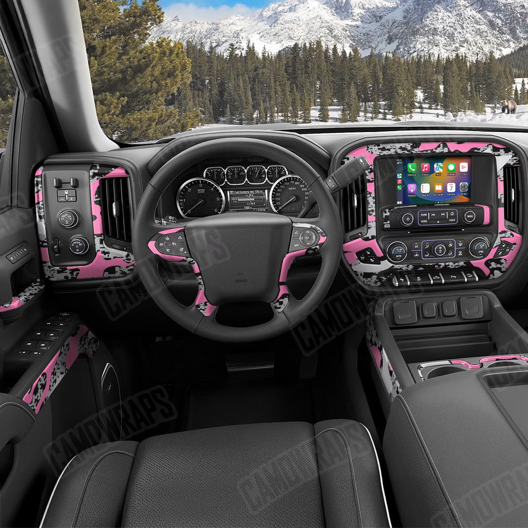 Compound Pink Tiger Camo Car Interior Skin